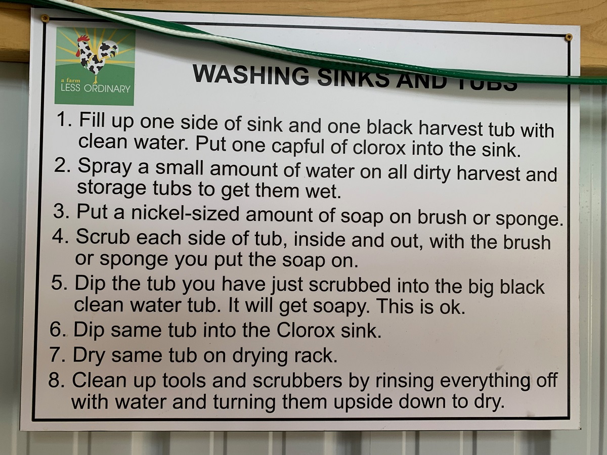 Sign of how to "Wash sink"