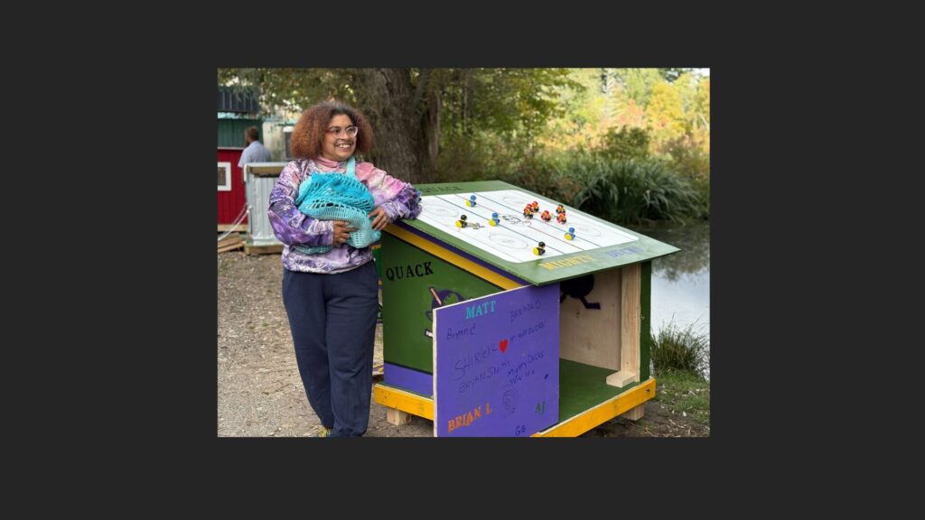 Girl with duck house